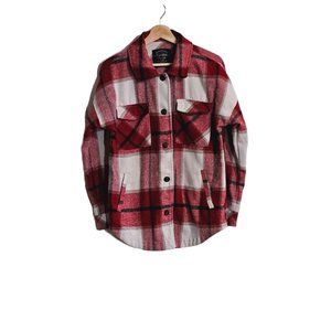 Cavalini Outerwear Women's Flannel Shacket Plaid Shirt Jacket Red Size Small